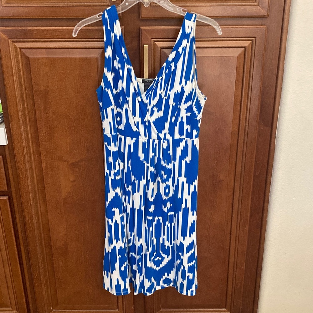 Ann Taylor Blue and White Abstract Mini Dress